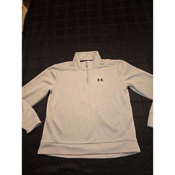 Under Armour Golf Pullover Womens L Fleece Loose Sweatshirt Light Gray - Picture 1 of 7
